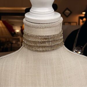 Elegant burlesque rhinestone choker necklace